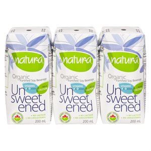 NATURA SOY BEV UNSWEETENED 3x200ML