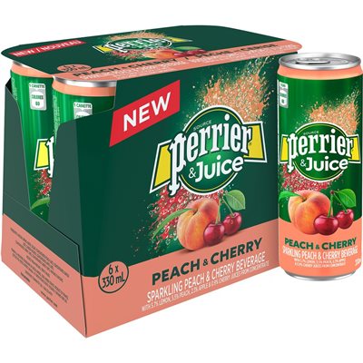 PERRIER BEV PEACH & CHERRY 330ML